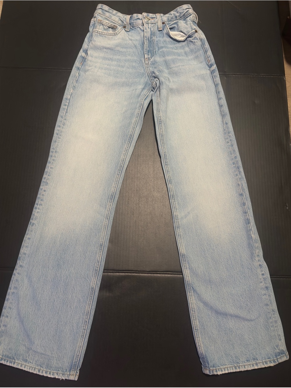 Zara Light Blue Straight-Leg Jeans